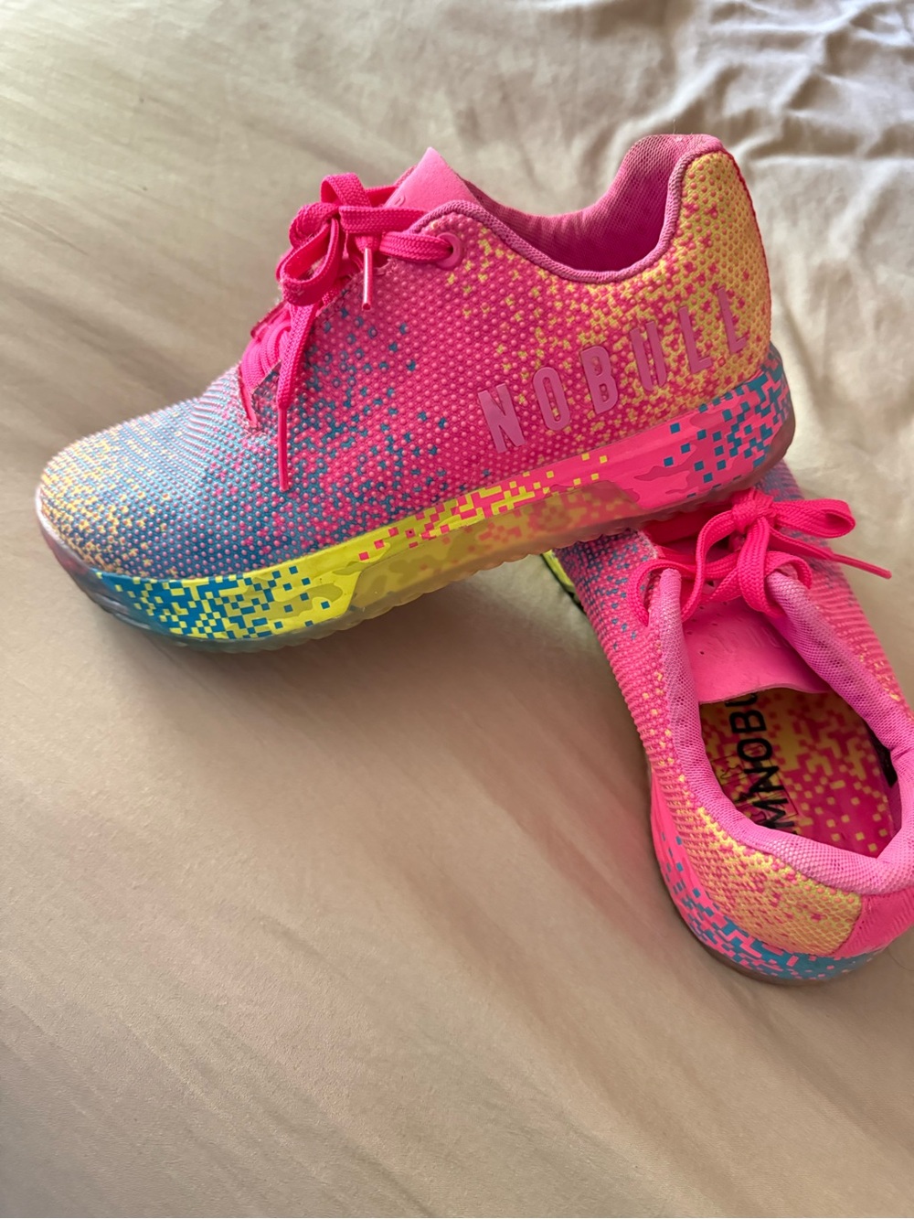 NoBull Neon Pink Glitch Trainer | Rare 2022 CrossFit Training Shoe | Women’s 9
